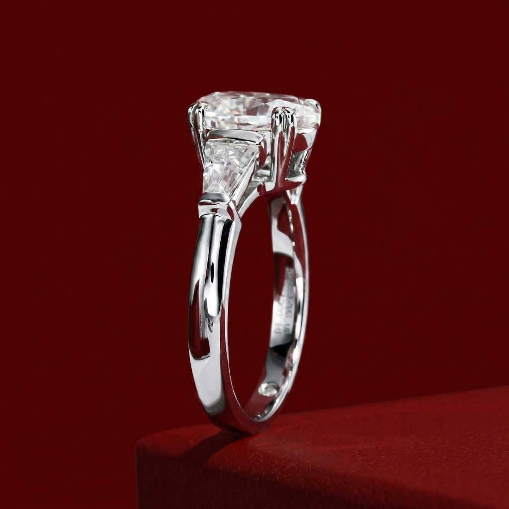 Triade Oval Moissanite Ring
