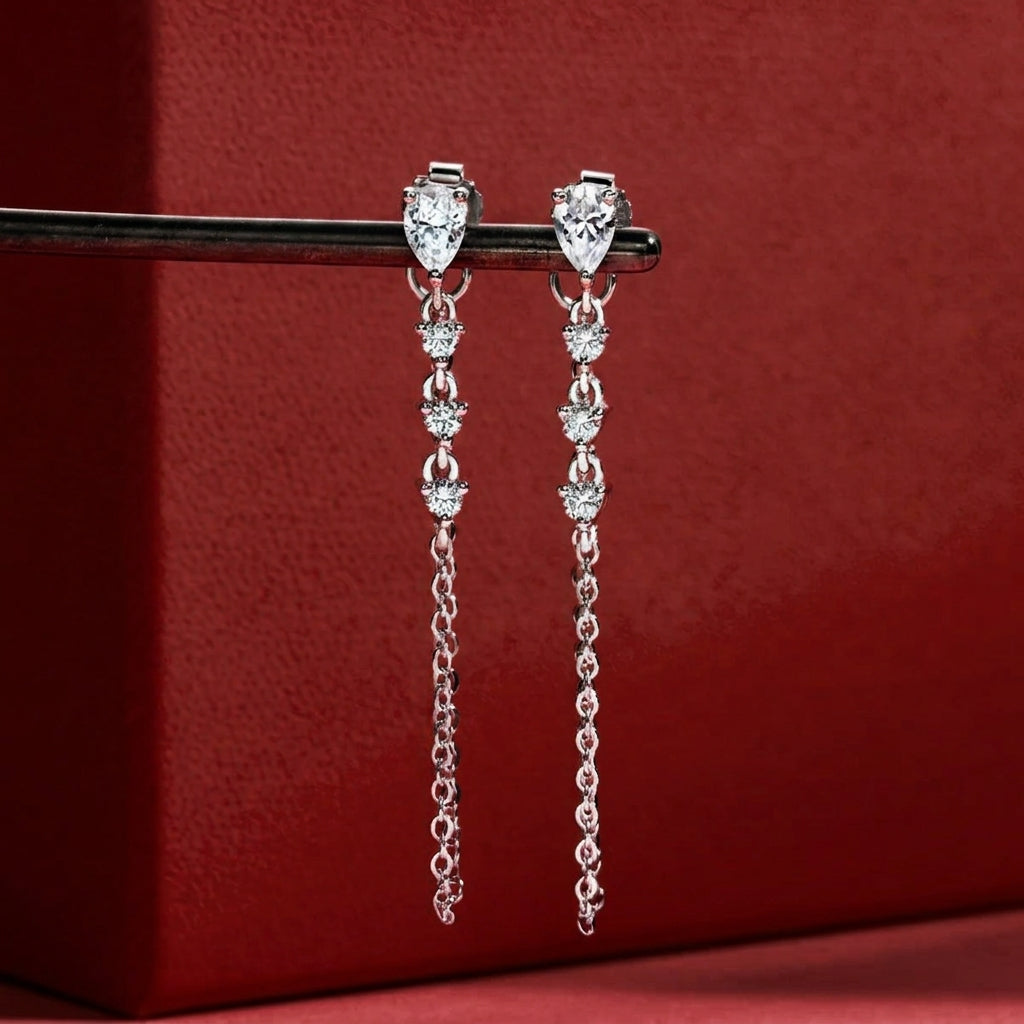 Cascade Poire Moissanite Earrings