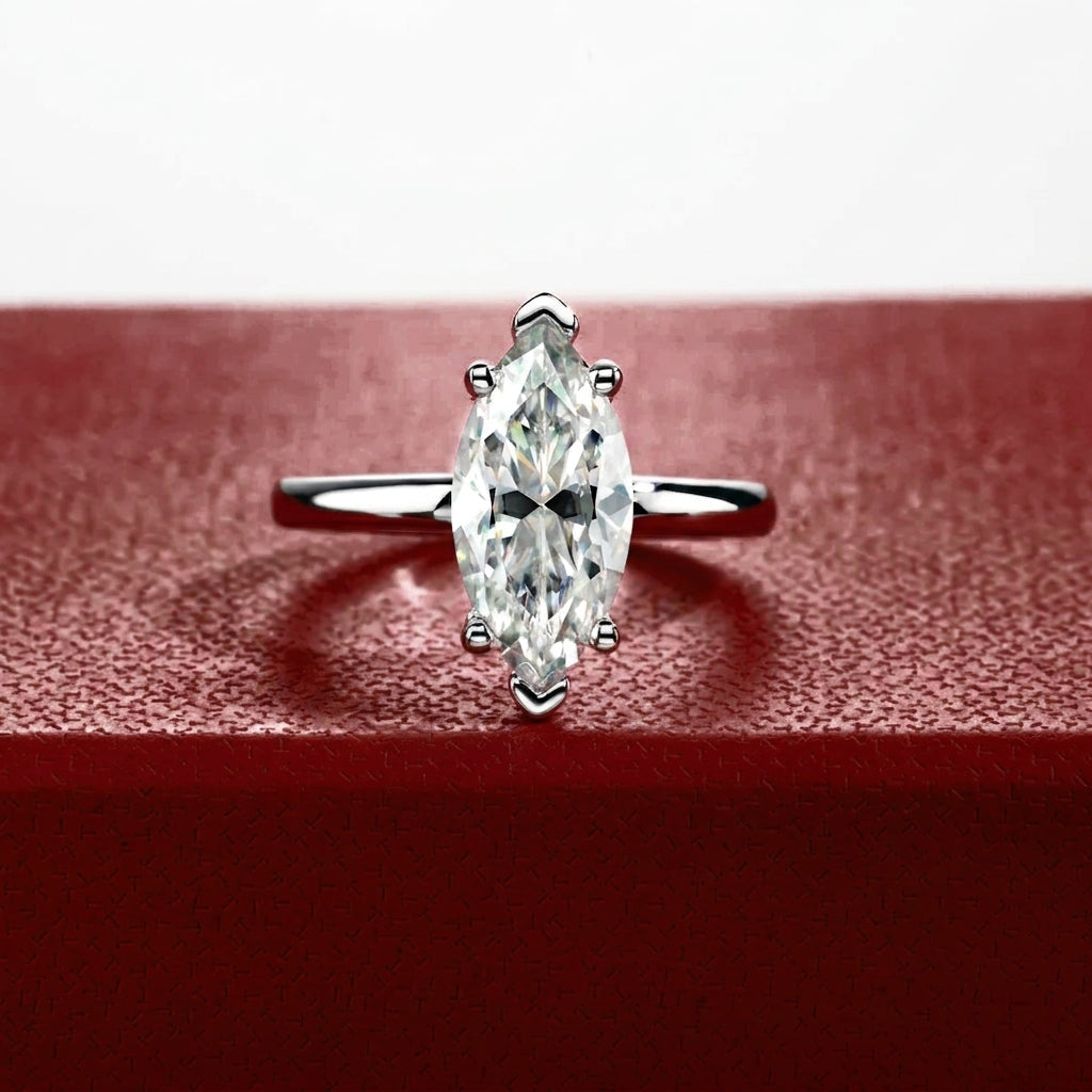 Marquise Moissanite Solitaire Ring