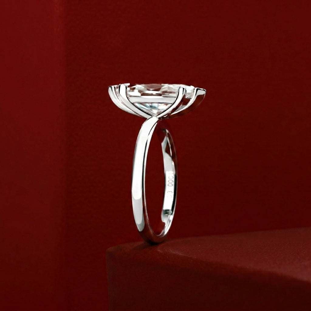 Marquise Moissanite Solitaire Ring