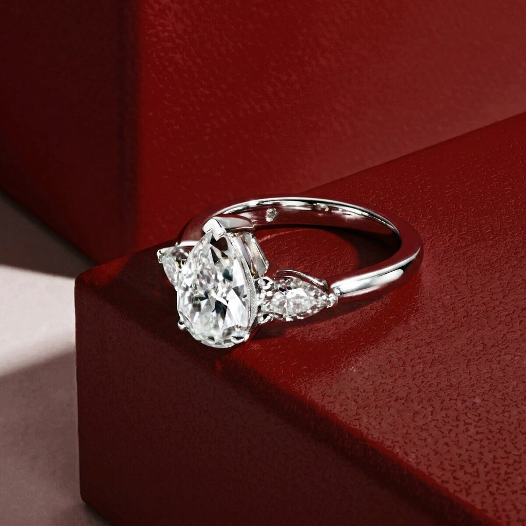 Trilogy Poire Moissanite Ring