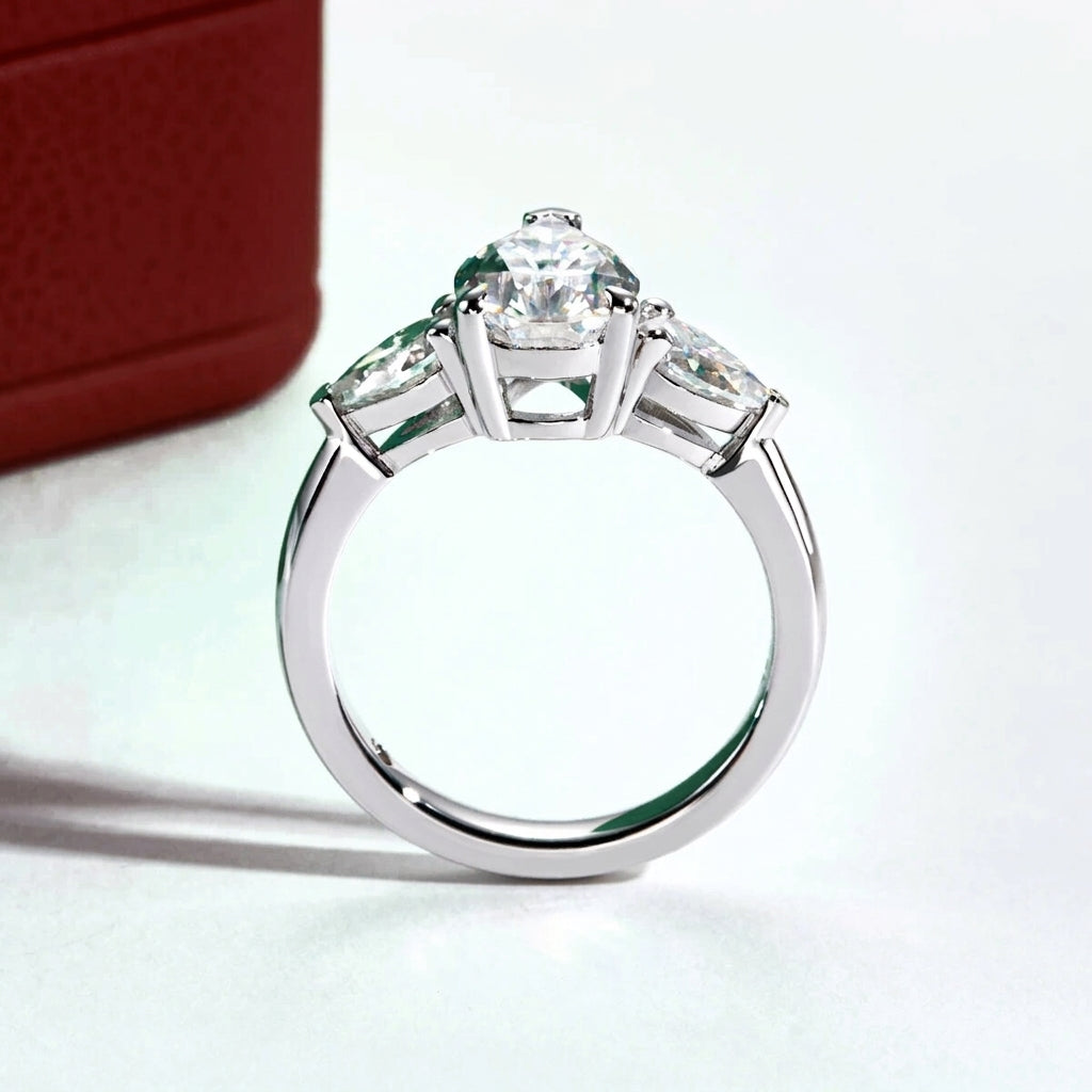 Trilogy Poire Moissanite Ring