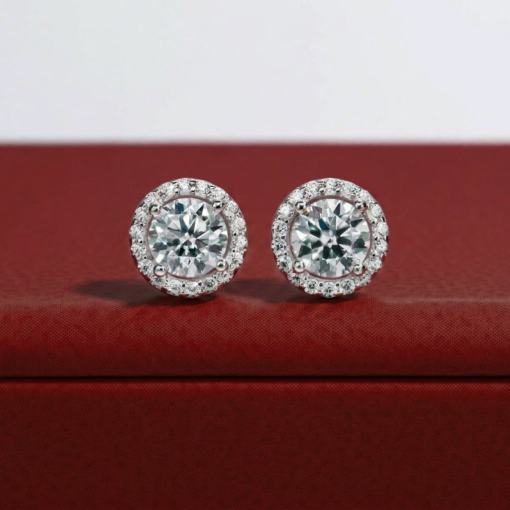 Ronde Brillant Moissanite Earrings