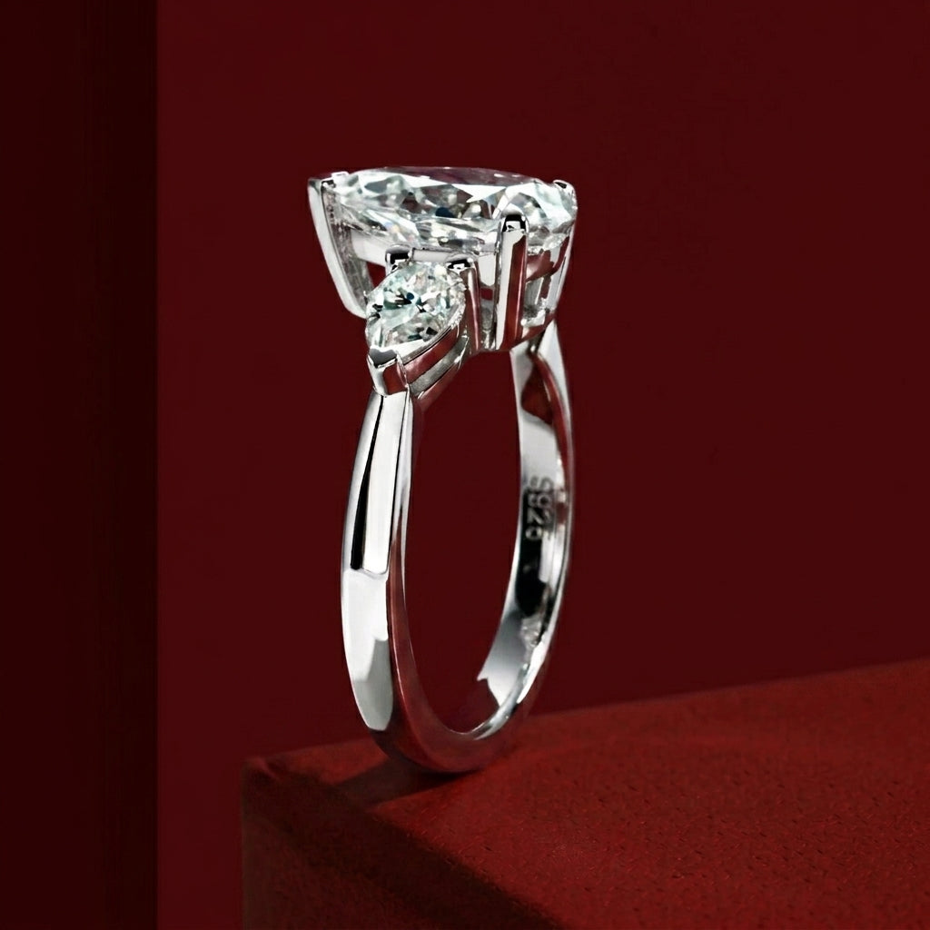 Trilogy Poire Moissanite Ring