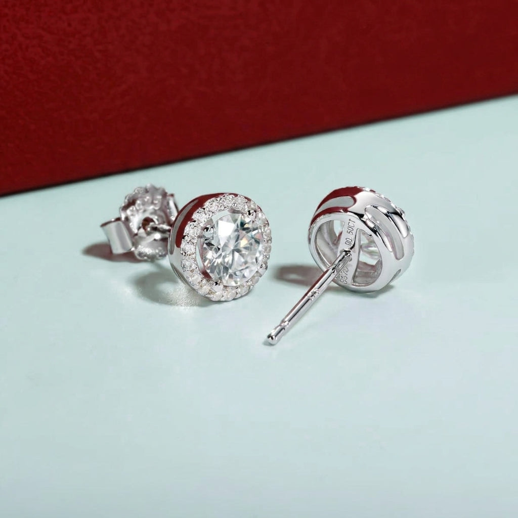 Ronde Brillant Moissanite Earrings