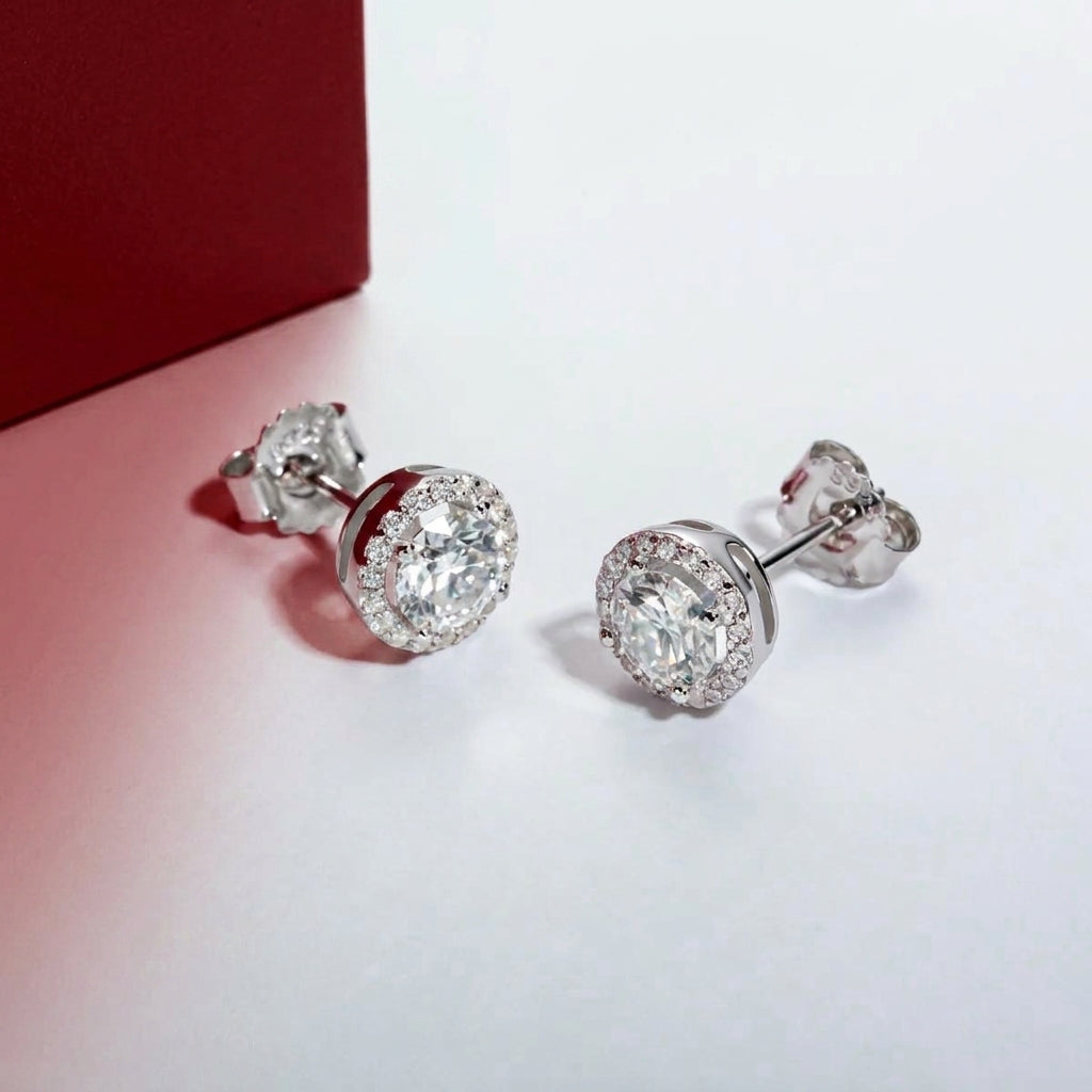 Ronde Brillant Moissanite Earrings