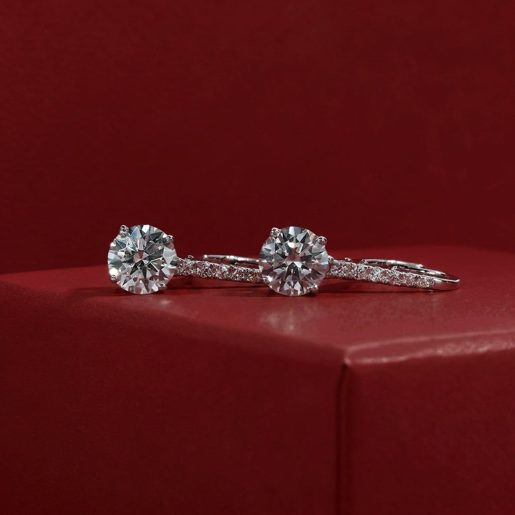 Halo Brillant Moissanite Earrings