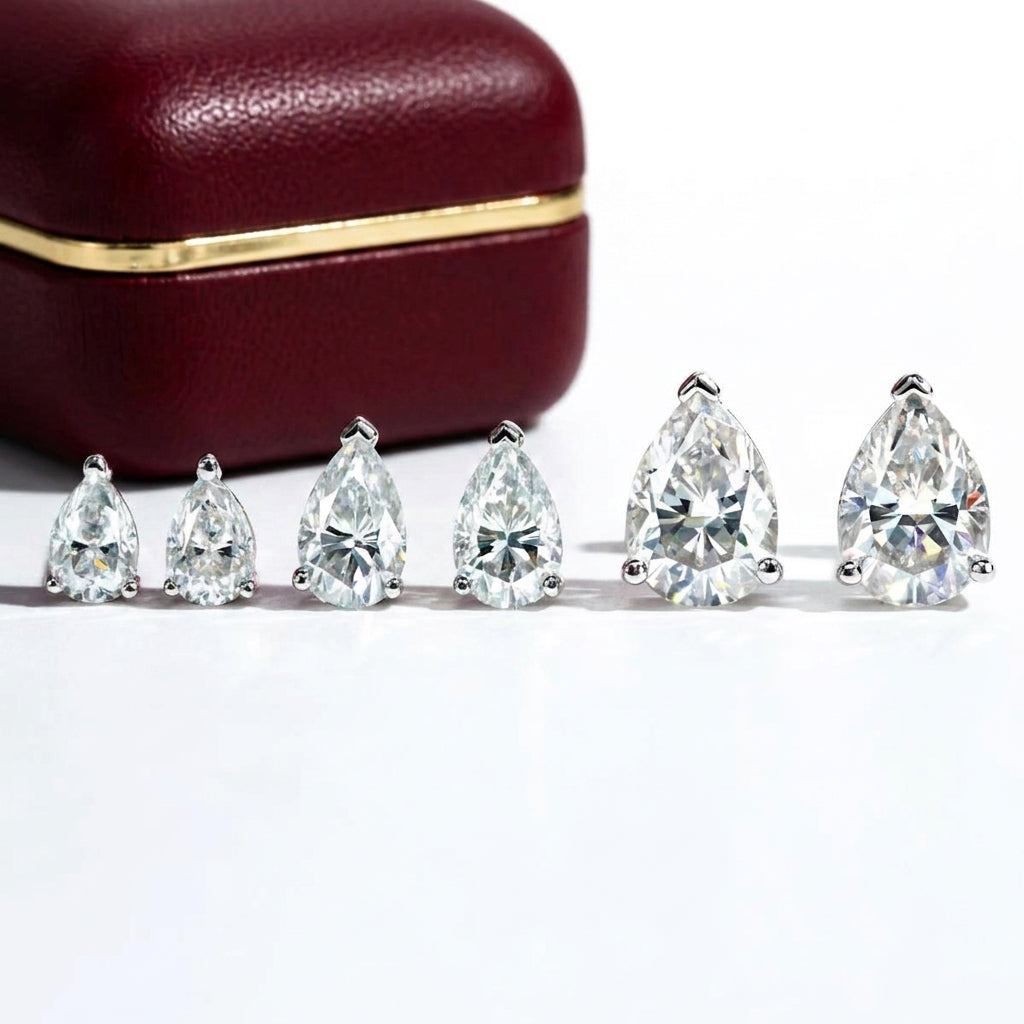Poire Or 10k Moissanite Earrings