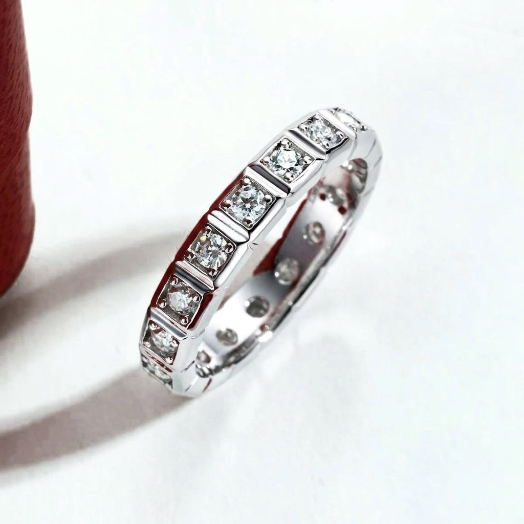 Quadra Moissanite Wedding Band