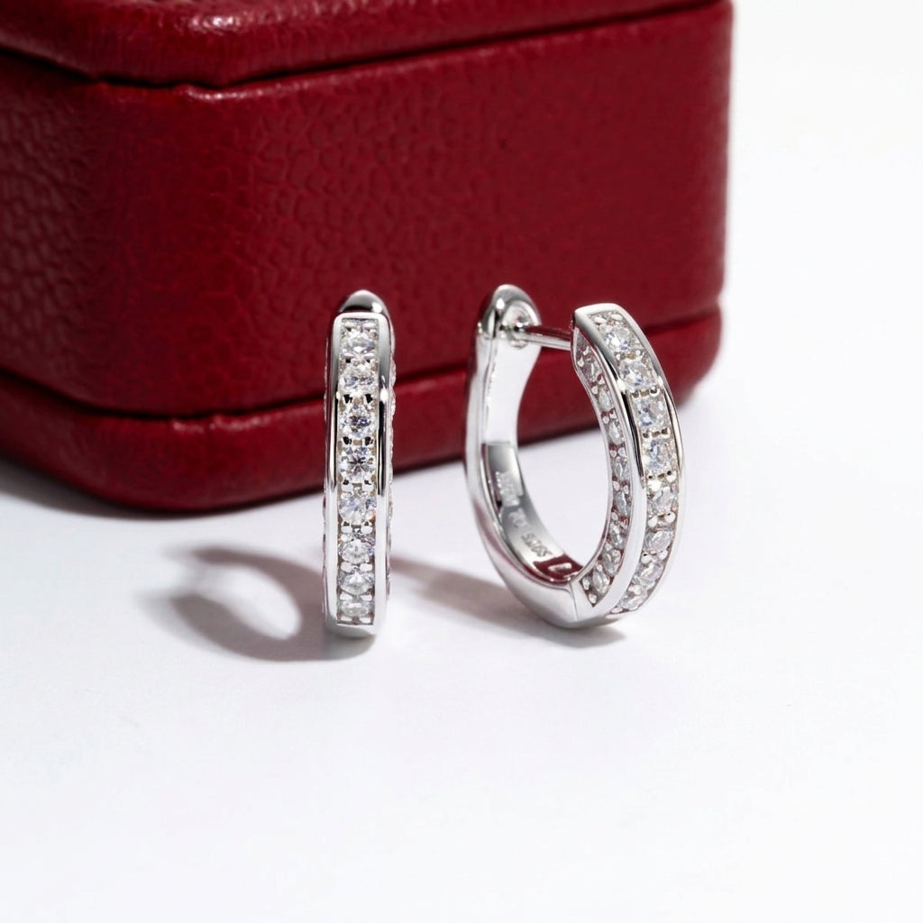 Luxe Cercle Moissanite Earrings