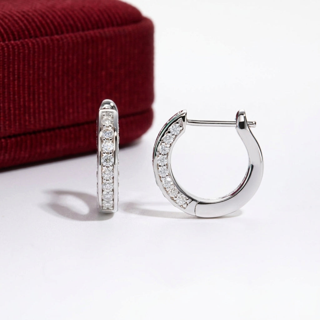 Luxe Cercle Moissanite Earrings