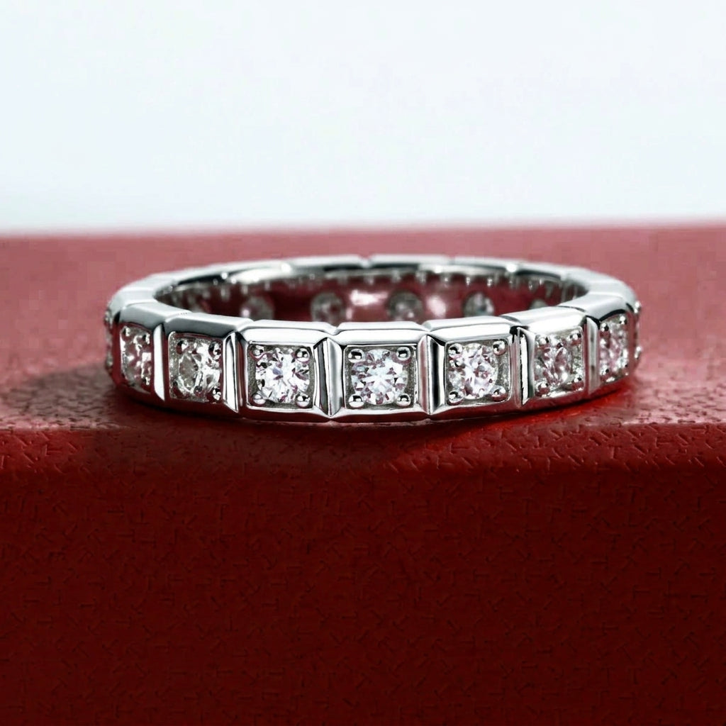 Quadra Moissanite Wedding Band