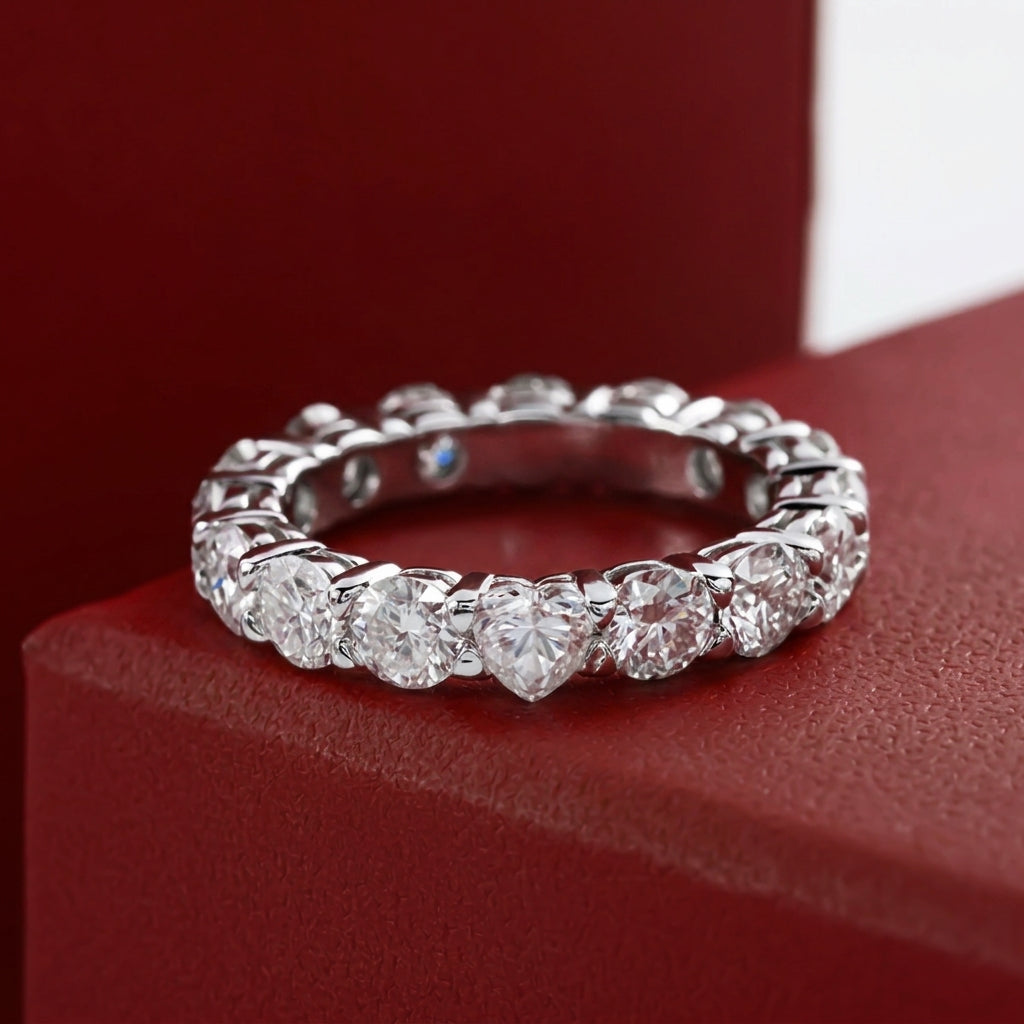 Lovely Moissanite Wedding Band