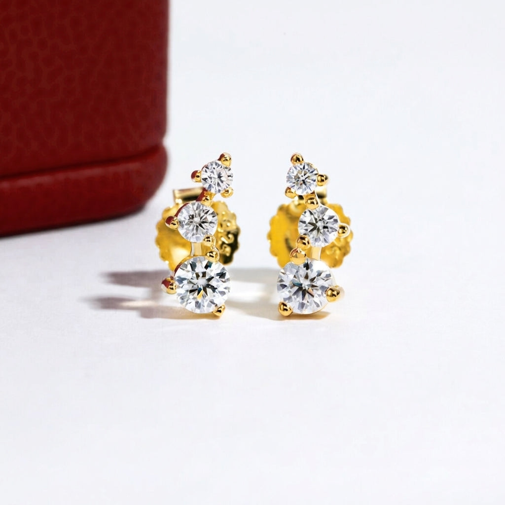 Trio Dégradé Moissanite Earrings