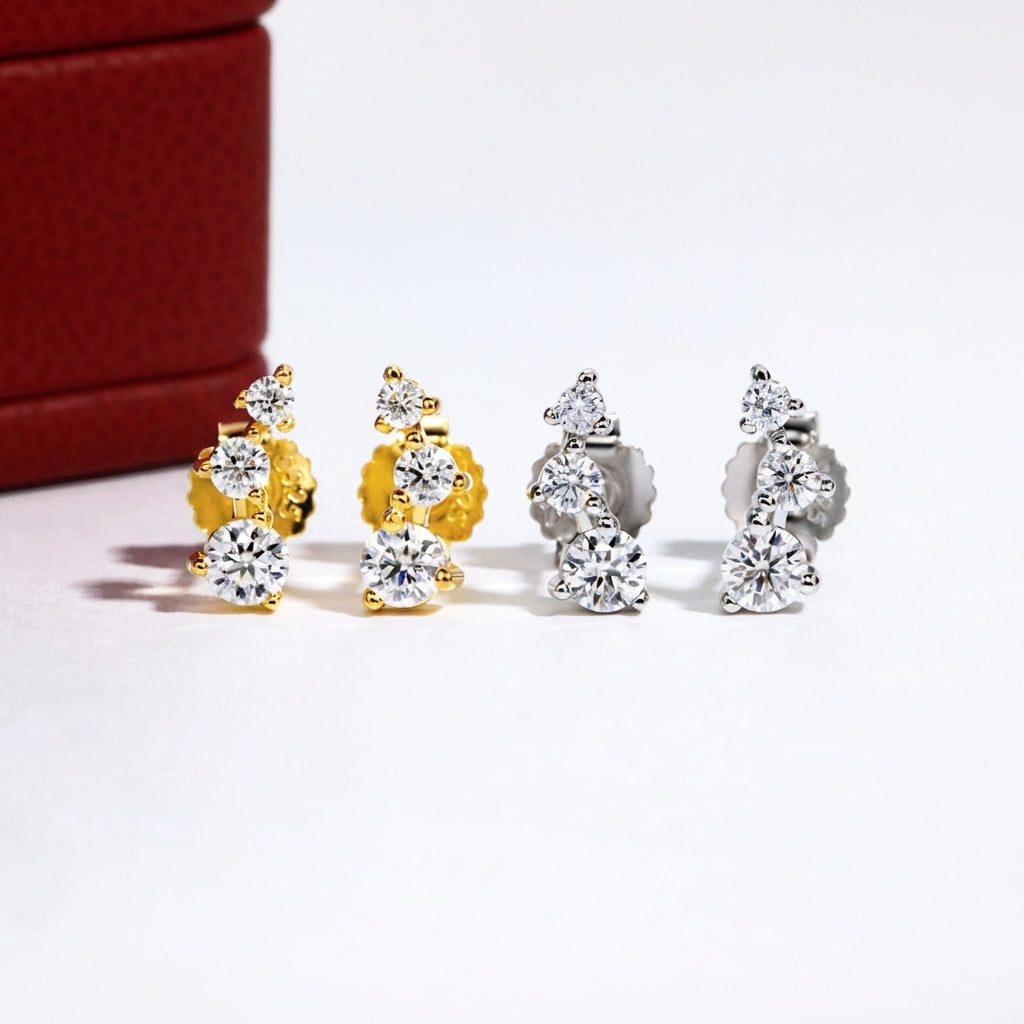 Trio Dégradé Moissanite Earrings