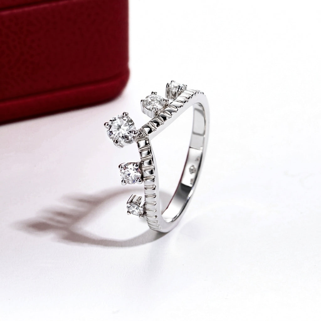 Queen Moissanite Half Eternity Band