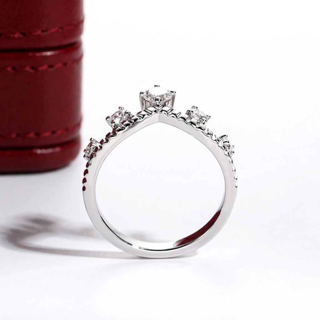Queen Moissanite Half Eternity Band