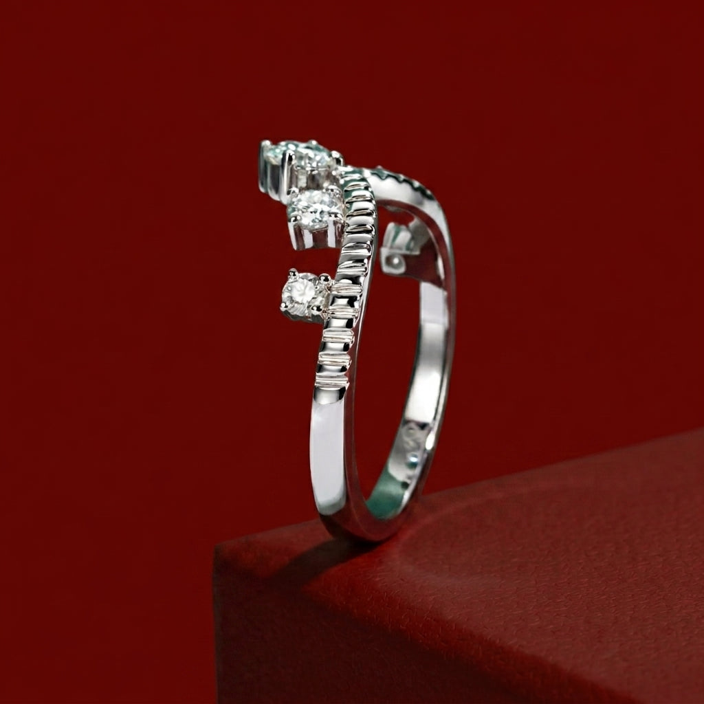 Queen Moissanite Half Eternity Band