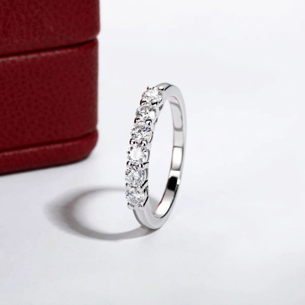 Soixante Moissanite Half Eternity Band