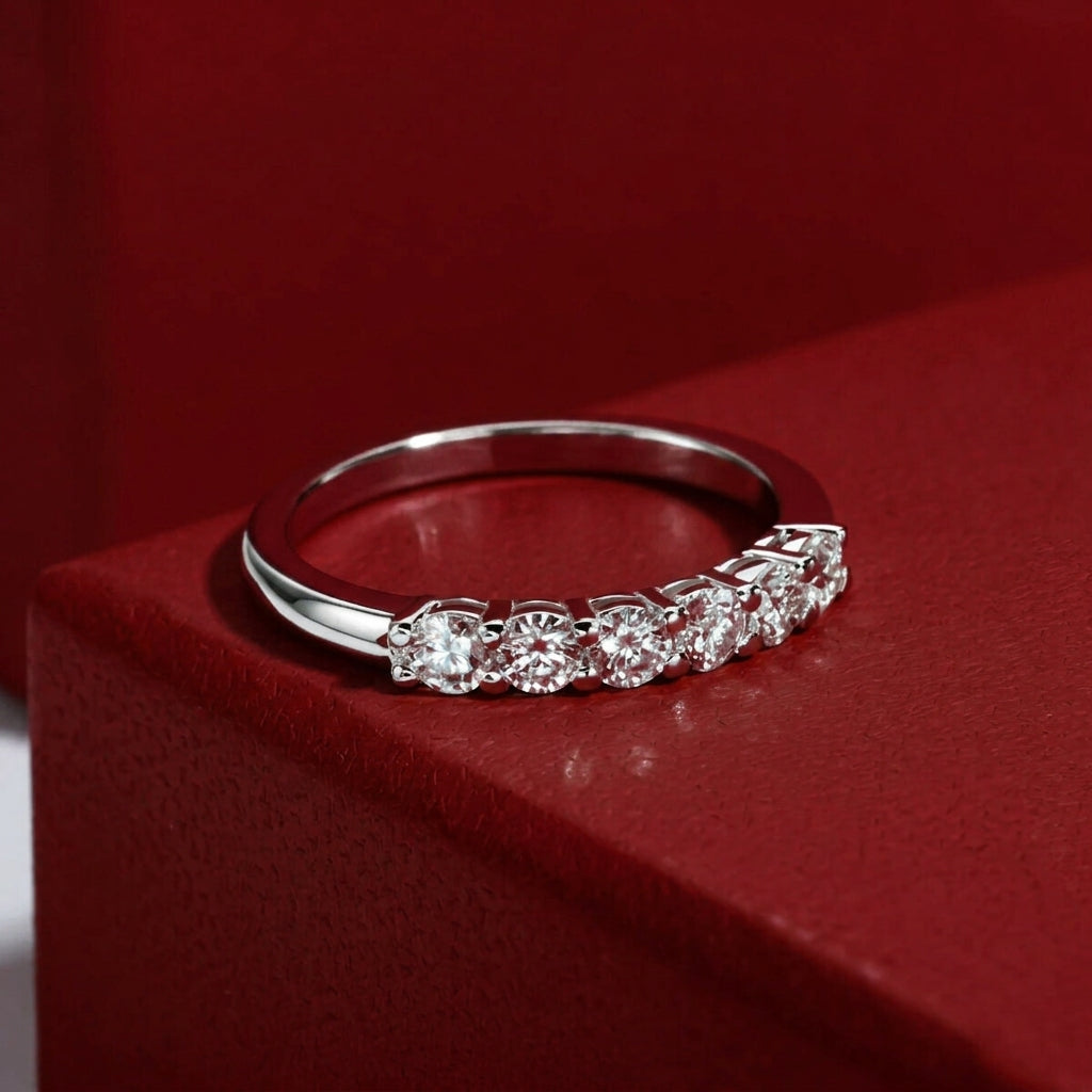 Cent Cinquante Moissanite Half Eternity Band
