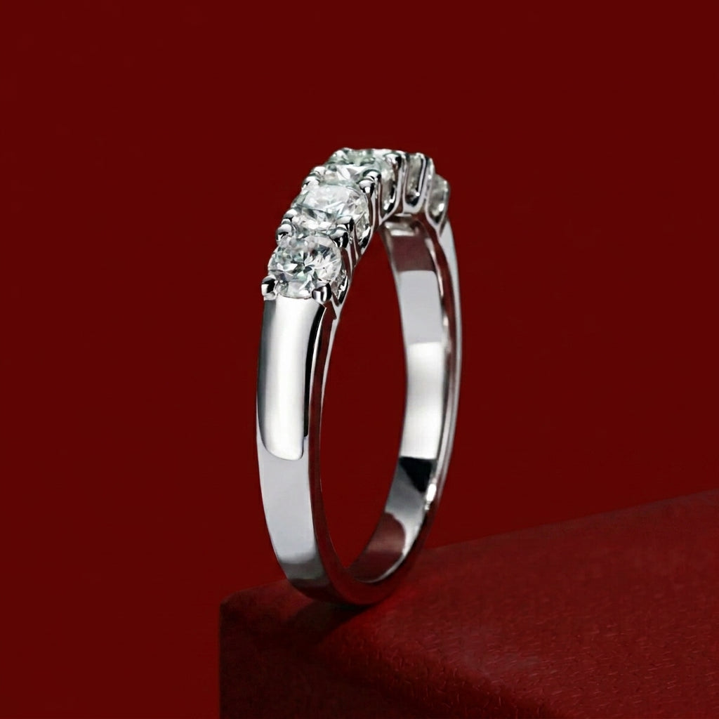 Soixante Moissanite Half Eternity Band