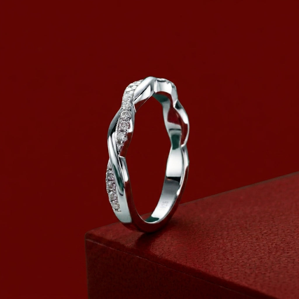 Croix Moissanite Half Eternity Band