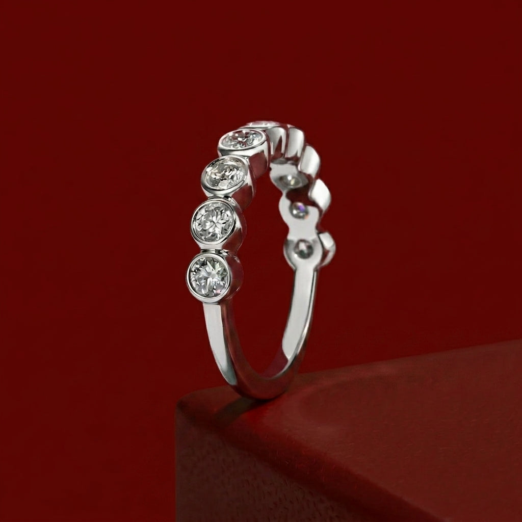 Harmony Moissanite Half Eternity Band