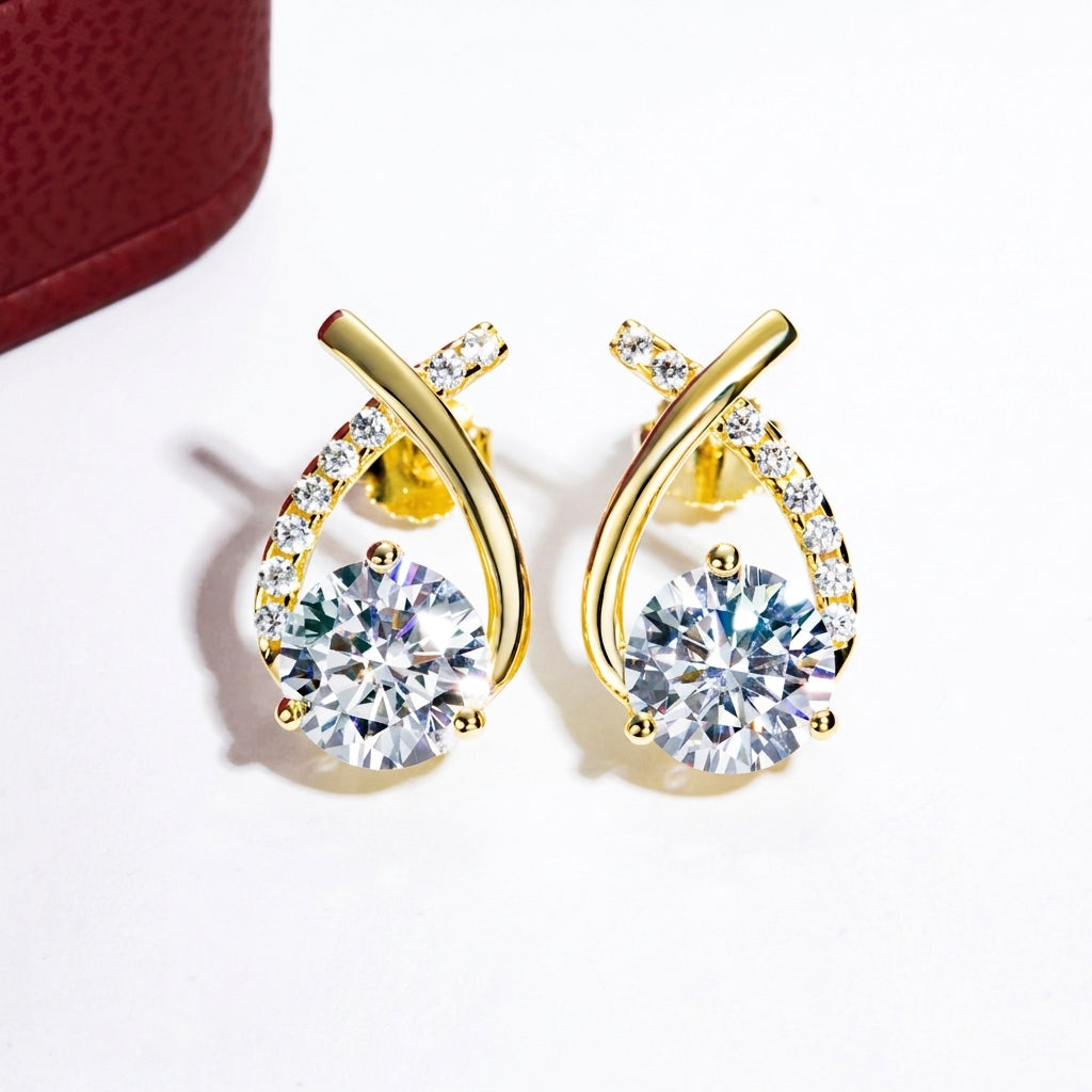 Aurora Halo Moissanite Earrings