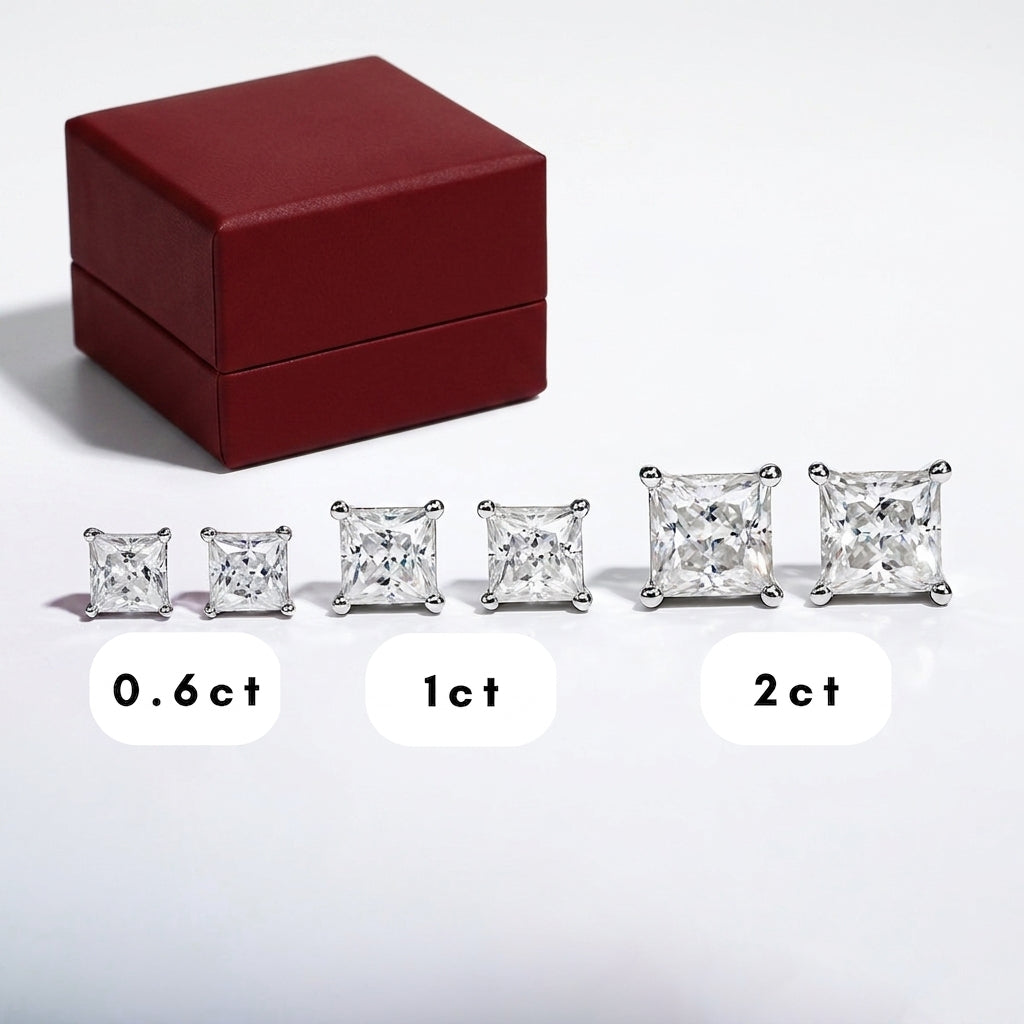 Princesse Or 10k Moissanite Earrings