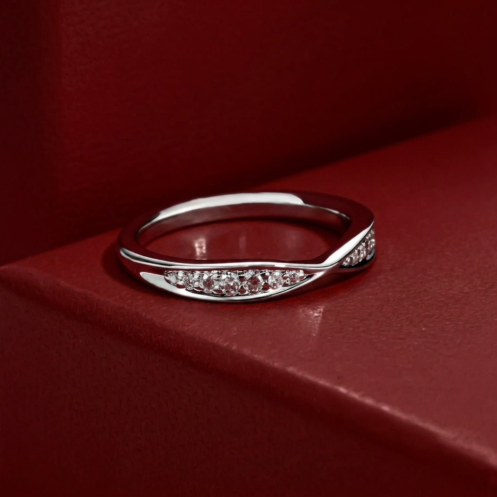 Infini Moissanite Half Eternity Band