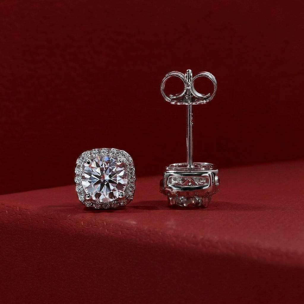 Carré Brillant Moissanite Earrings