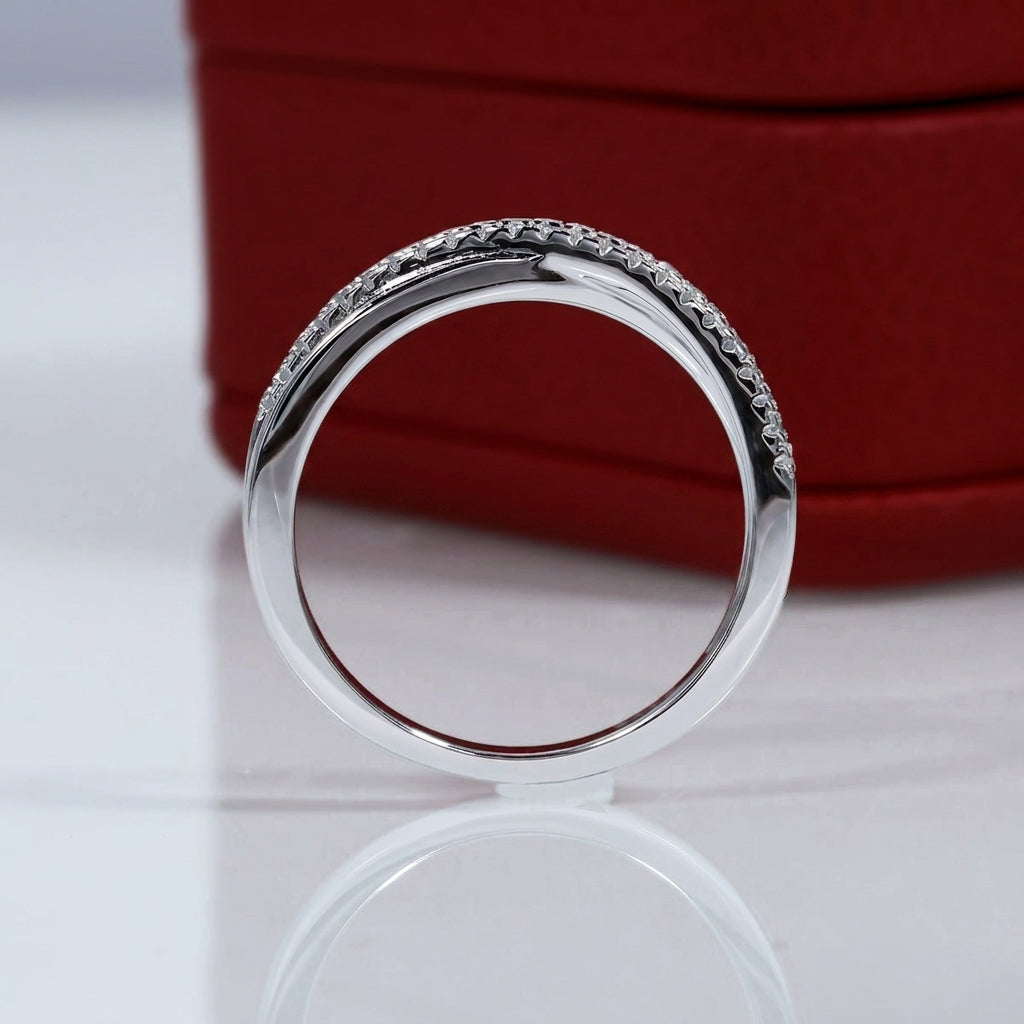 Croix Dorée Moissanite Half Eternity Band