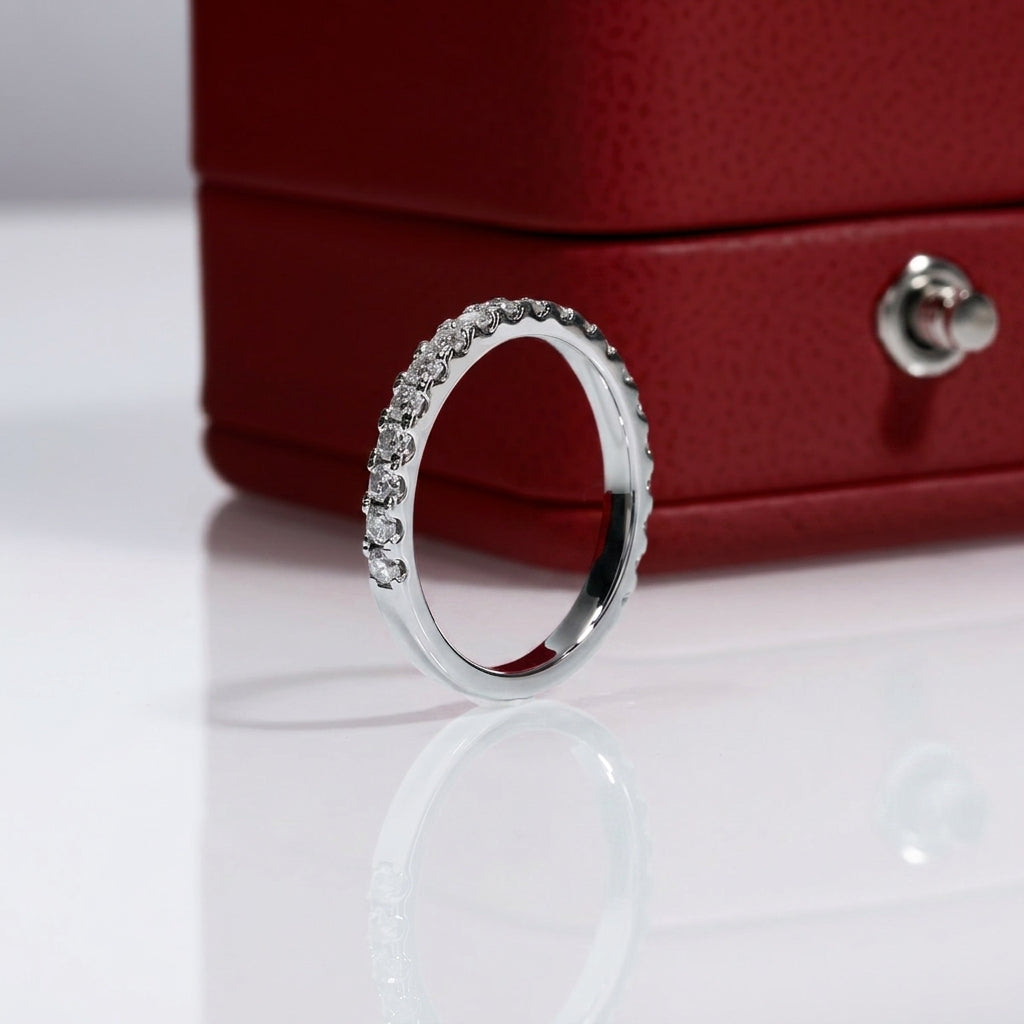 Demi Moissanite Half Eternity Band