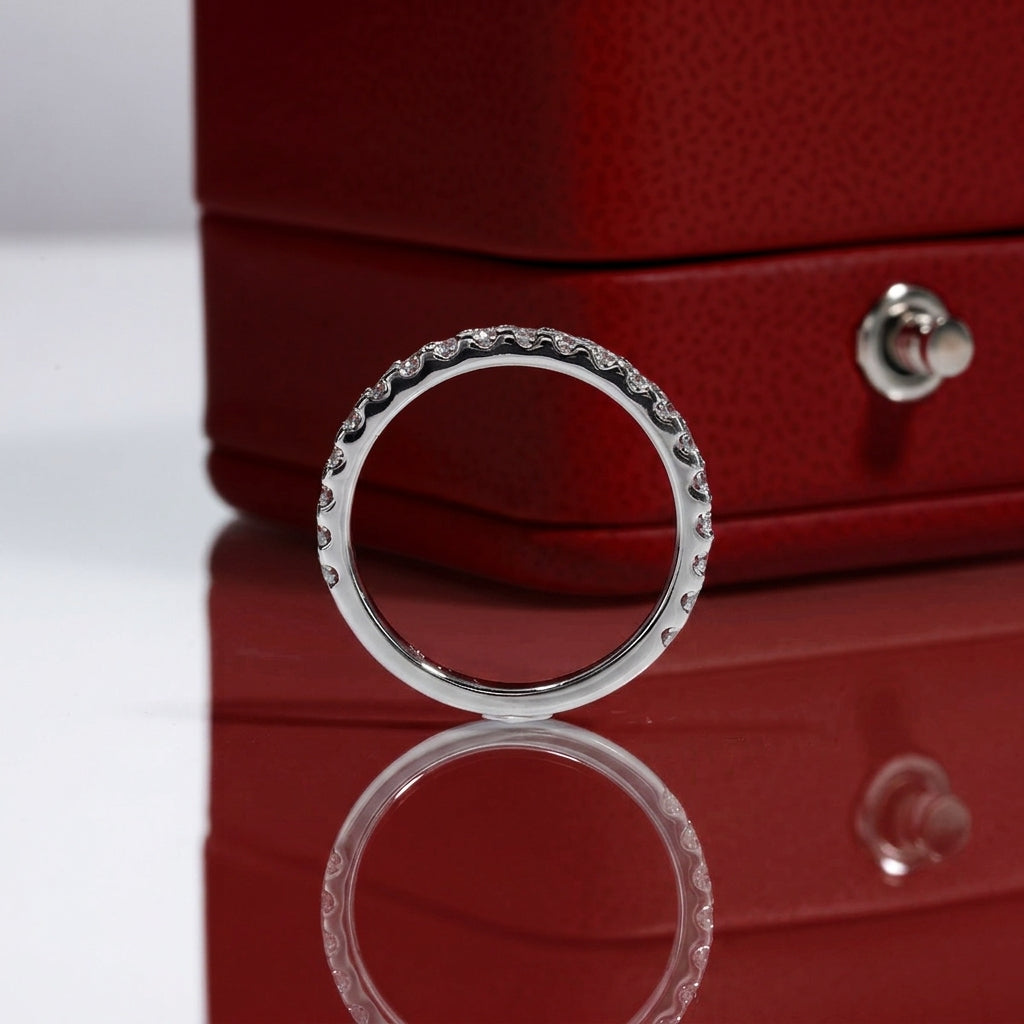 Demi Moissanite Half Eternity Band