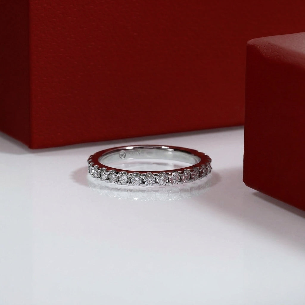 Demi Moissanite Half Eternity Band