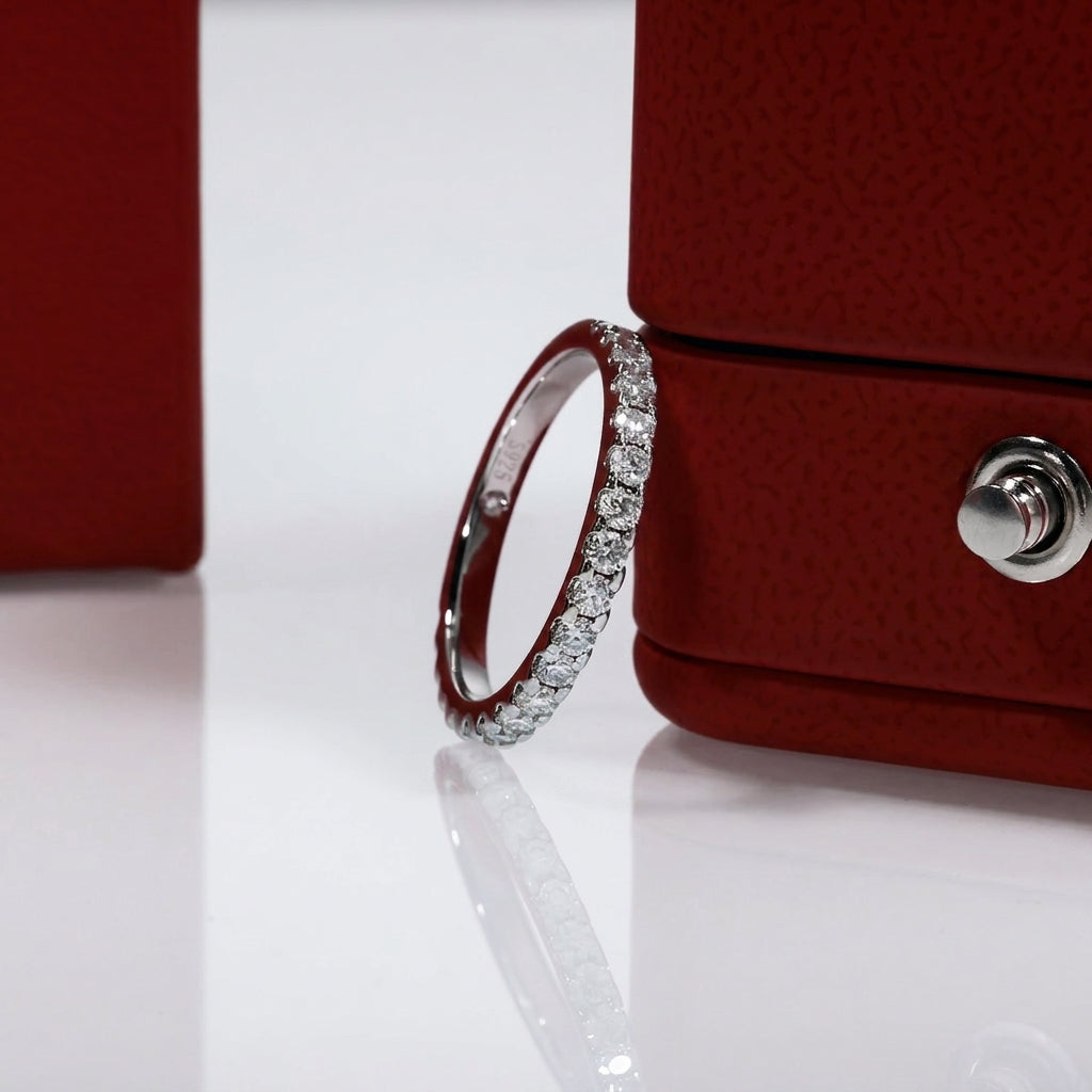 Demi Moissanite Half Eternity Band