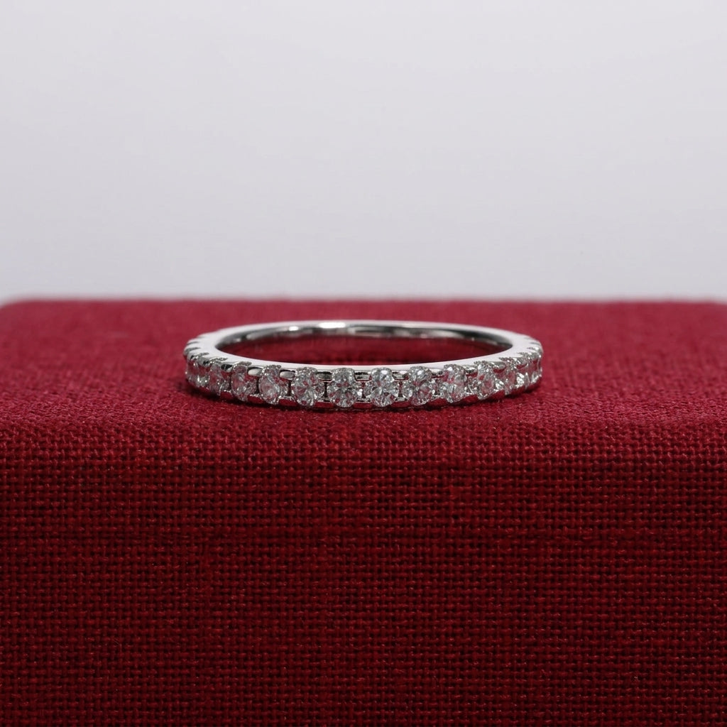 Demi Moissanite Half Eternity Band