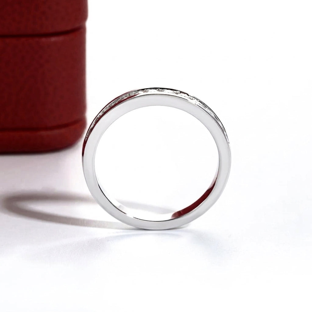 Channel Moissanite Half Eternity Band
