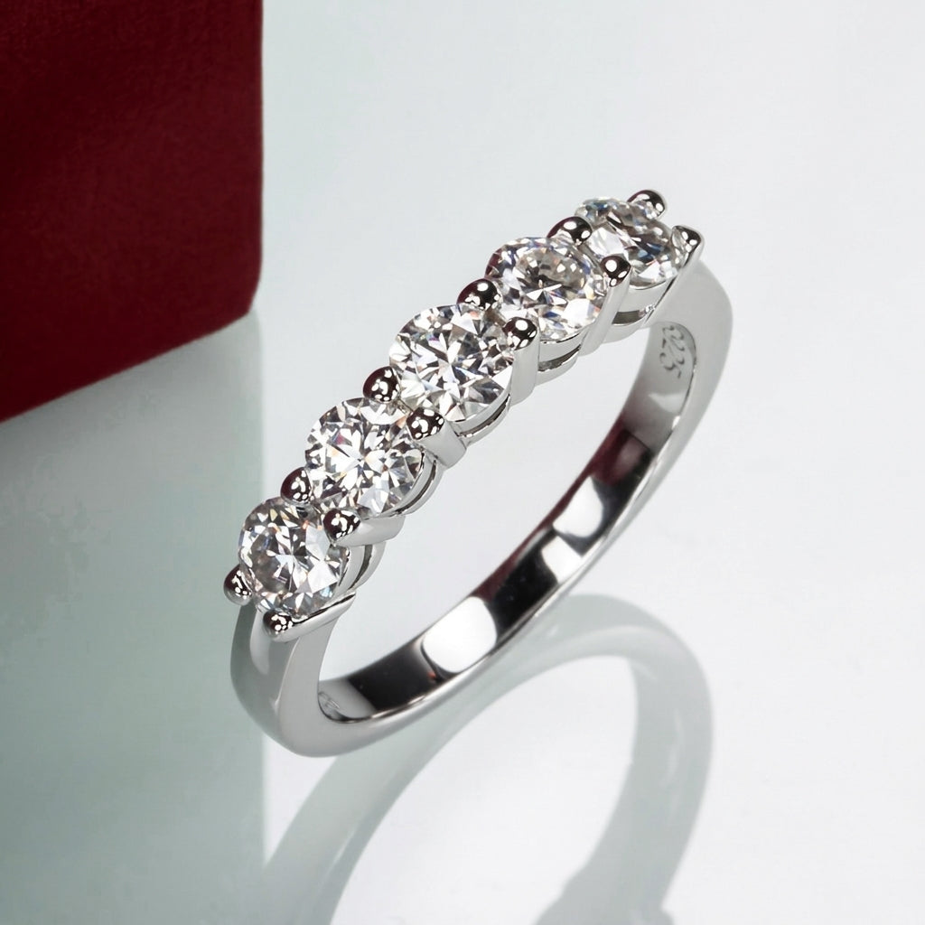 Cent Cinquante Moissanite Half Eternity Band