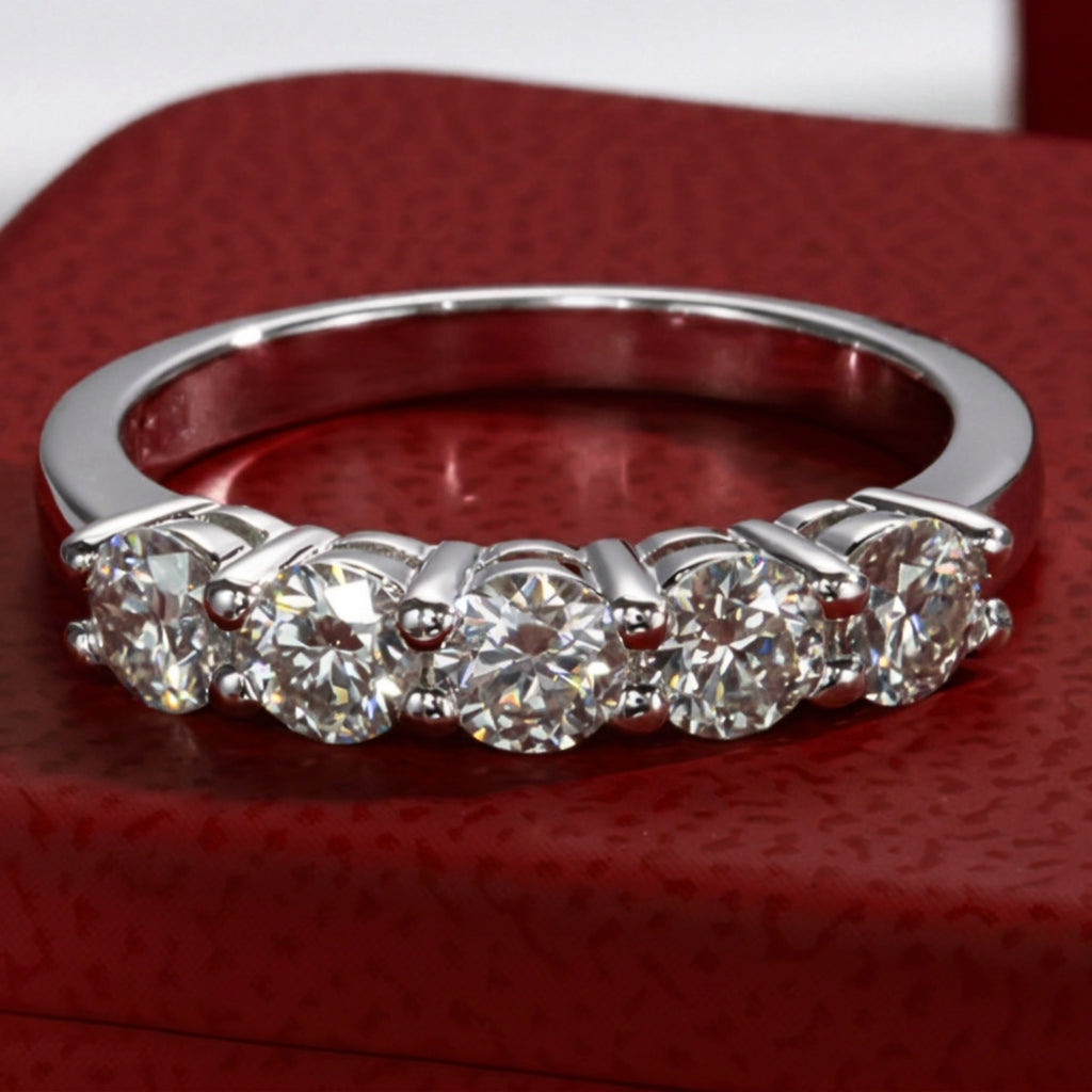 Cent Cinquante Moissanite Half Eternity Band