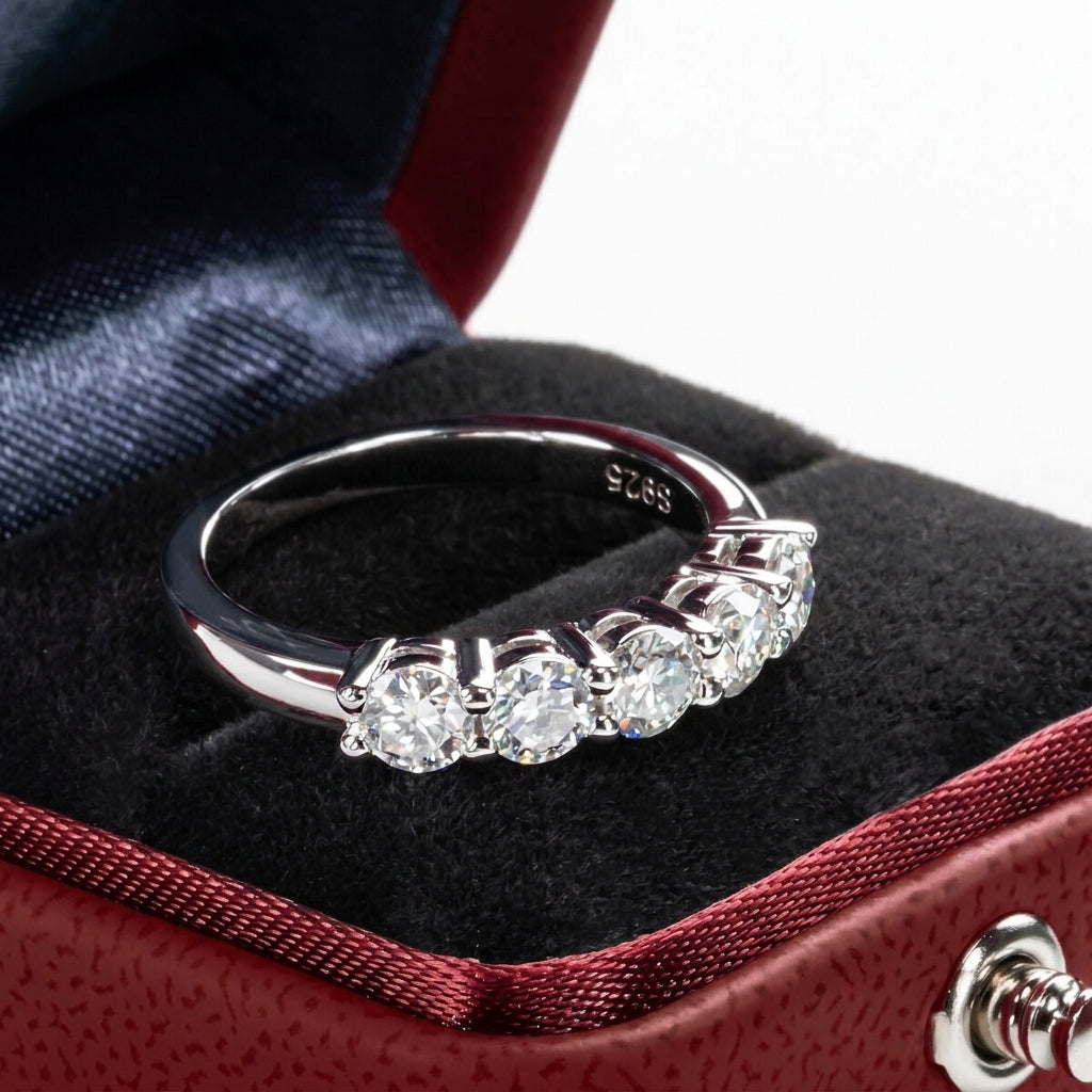 Cent Cinquante Moissanite Half Eternity Band