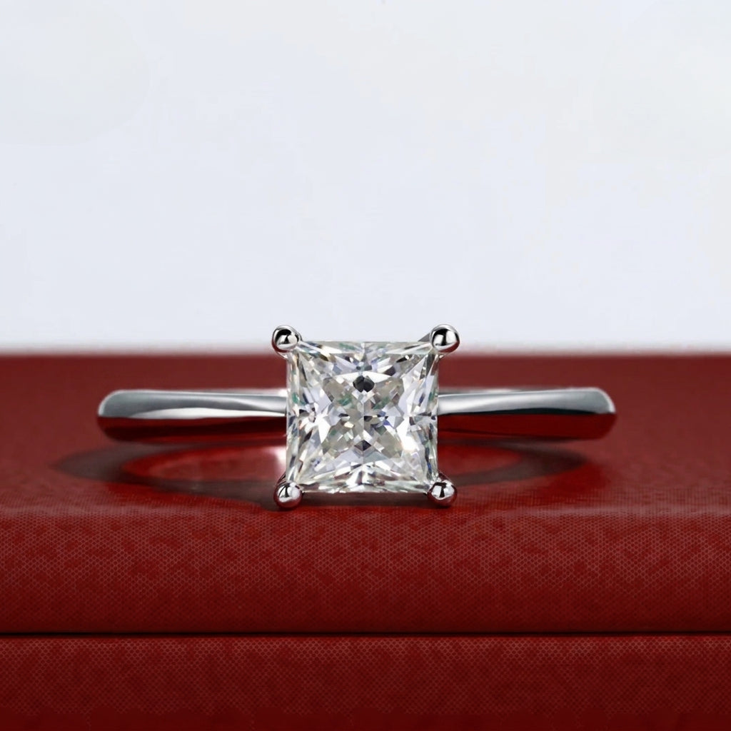 Reine Princess Moissanite Solitaire Ring