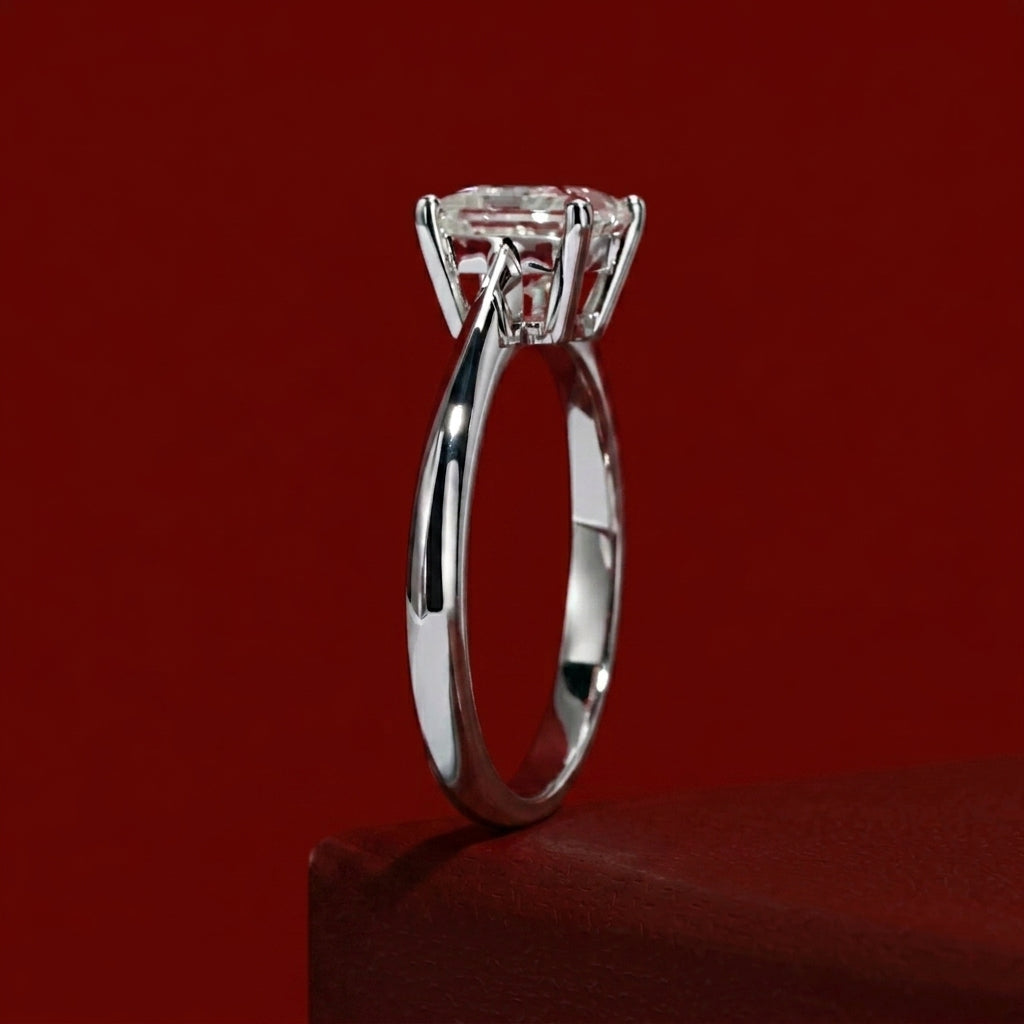 Reine Princess Moissanite Solitaire Ring