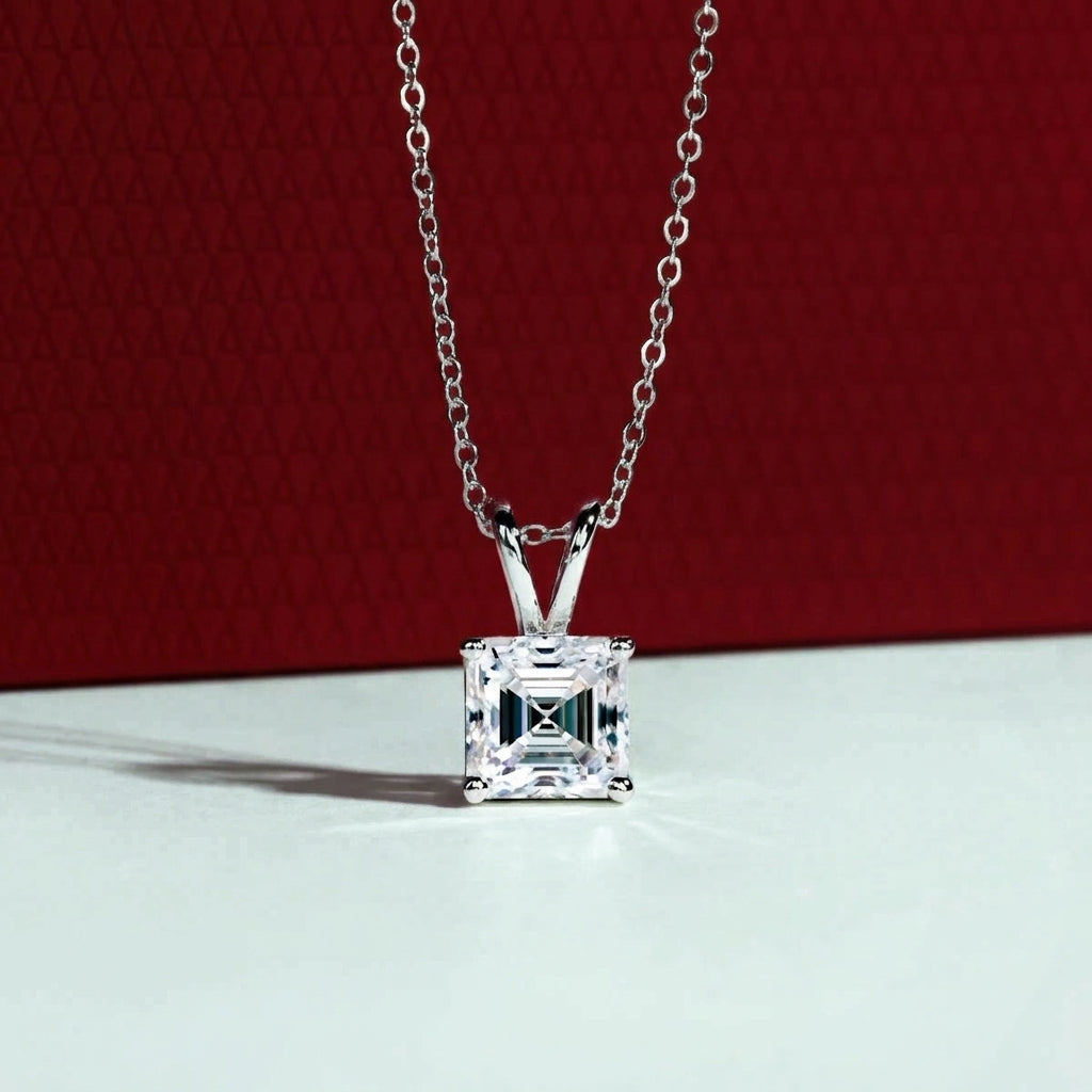 Asscher Moissanite Necklace