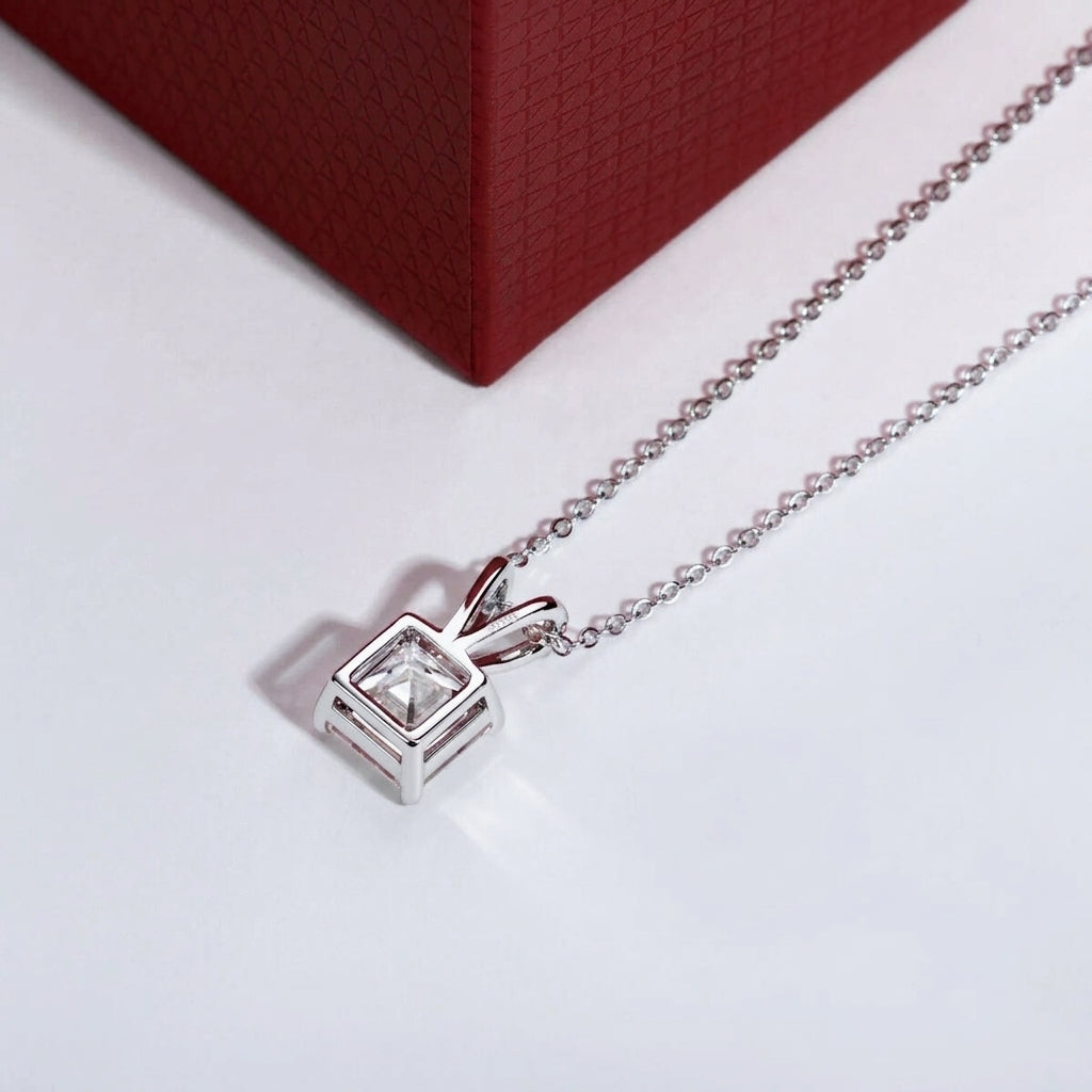 Asscher Moissanite Necklace