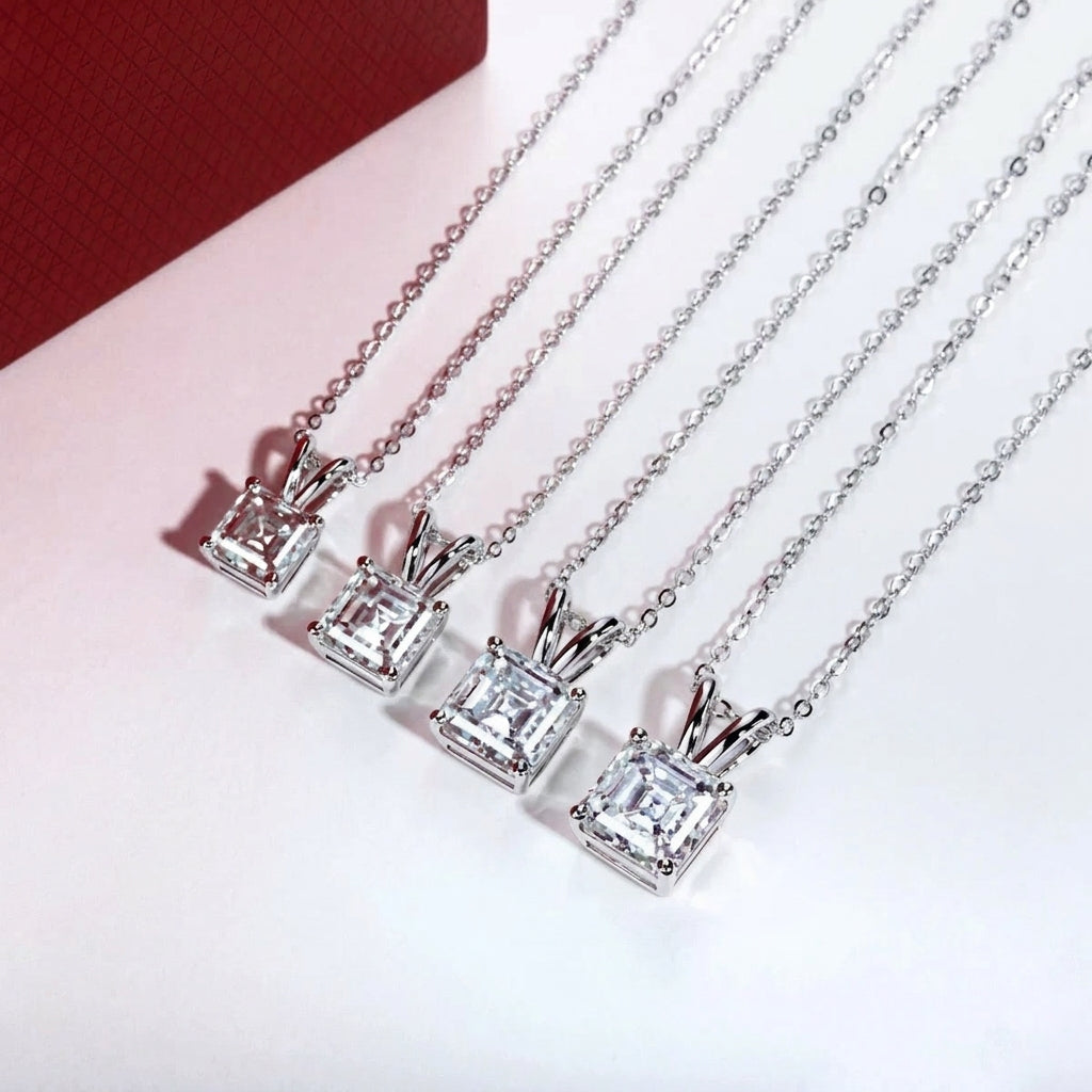 Asscher Moissanite Necklace