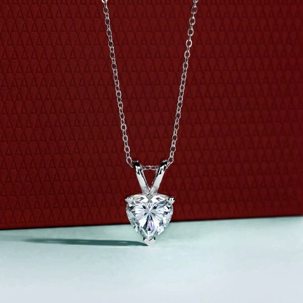 Halo Coeur Moissanite Necklace