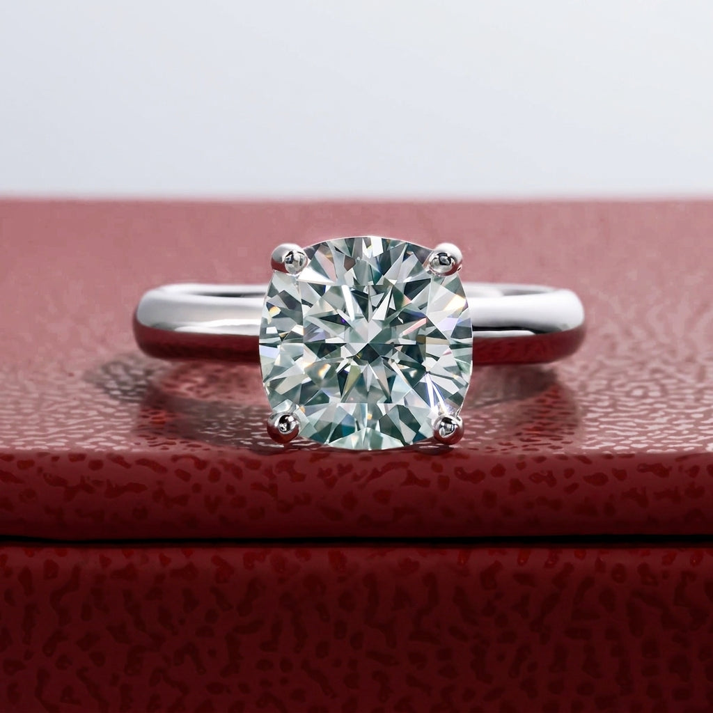 Céleste Cushion Moissanite Solitaire Ring