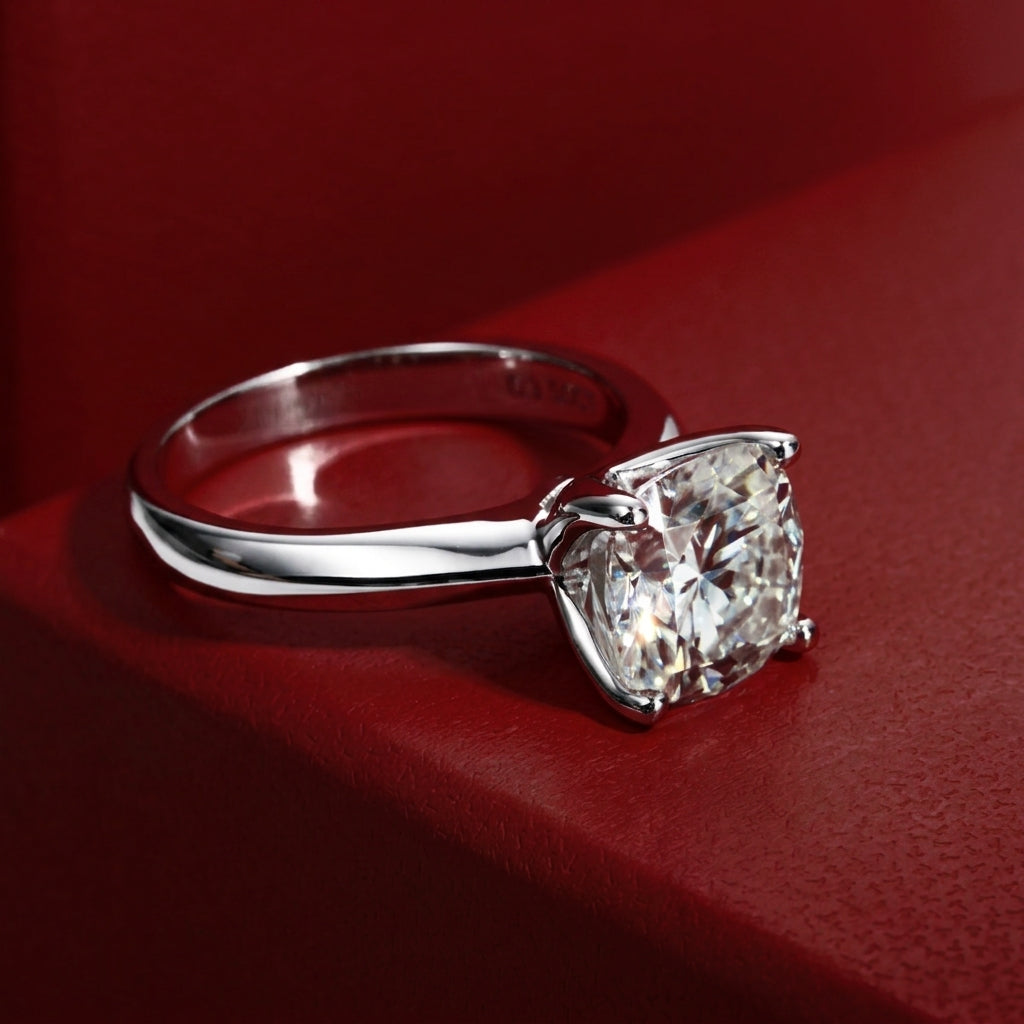 Céleste Cushion Moissanite Solitaire Ring