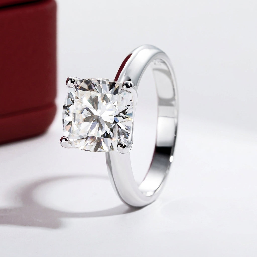 Céleste Cushion Moissanite Solitaire Ring
